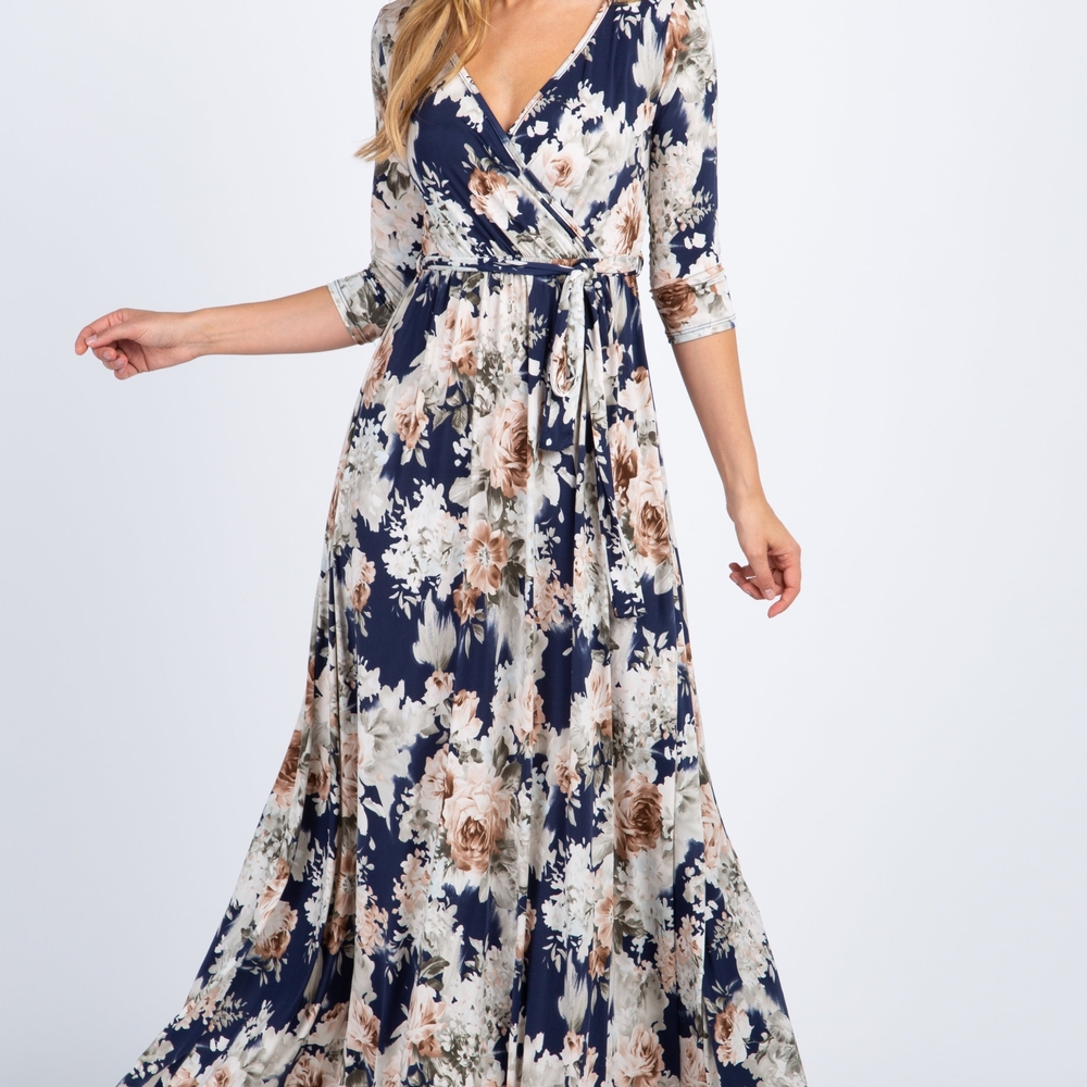Pinkblush Navy Floral Maxi Dress